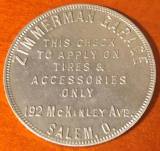 Salem Ohio Trade Token 39mm $1 On $20 Purchase
