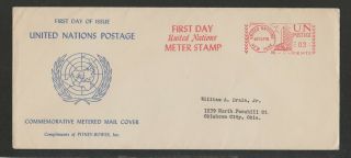 United Nations 1951 Commemorative Metered Mail Cover - First Meter