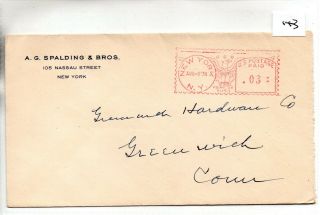 United States (143) Meter Mail 1938 - Spalding & Bros - Pmk York,  Ny