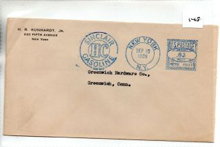 United States (148) Meter Mail 1938 - Hr Kunhardt - Pmk Sinclair Gasoline,  Ny