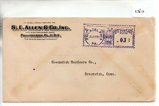 United States (150) Meter Mail 1938 - Sl Allen & Co.  Inc - Pmk Philadelphia