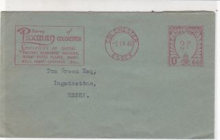 England 1940 Davey Paxman Of Colchester Specialists Meter Mail Cover Ref 31825