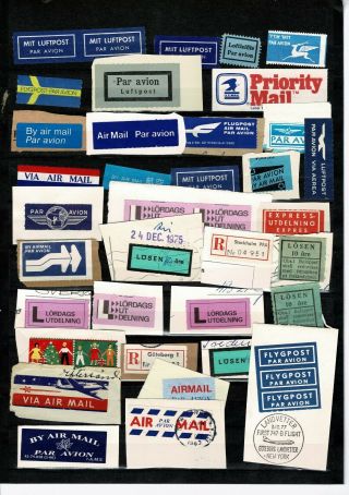 Skaffaren Worldwide Postal History Labels Meter Mail Registered Labels 3 Pages