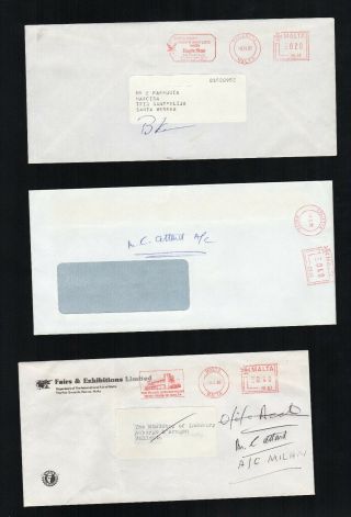 Malta Postal History Meter Mail Nos Pb 78,  81,  82