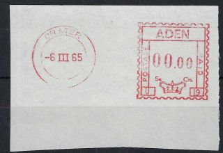 Aden 1965 Red Meter Mail Proof Strike On Piece