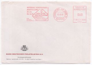 1987 Germany Meter Mail Test Cover National Stamp Exhibition Frankfurt Slogan