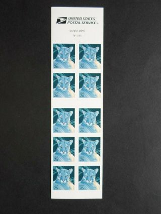 2007 Panther - Cat 4142a Ten 26 Cent Never Folded Booklet Mnh Plt V11111