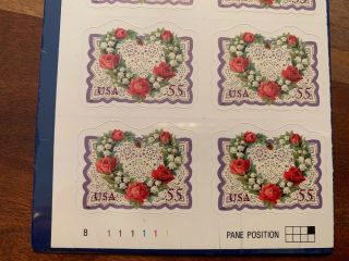 Us,  Scott 3275 Plate Block Love - 55 Cent Never Hinged