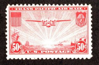 Oas - Cny 3907 Air Mail 1935 Scott C22 $0.  50 Trans - Pacific Clipper Never Hinged Vf