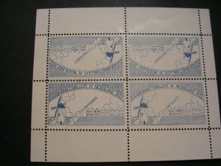 Cinderella Poster / Stamp Aviation Rocket Mail 1935 Sheet