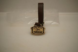 John Deere Collectors Center Pocket Watch Fob With Brown Leather Strap Nip