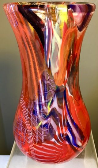 Vintage Murano Fused Glass Frammentati Vase Dino Martens For Aureliano Toso