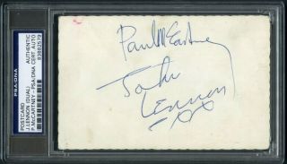 Beatles 63 Promo Uk Parlophone Photo Card Signed By John Lennon & Paul Mccartney