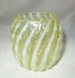Antique Eapg Buckeye Reverse Swirl Vaseline Opalescent Toothpick