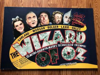 Vintage The Wizard Of Oz Lithographed Poster Movie Classic Art Judy Garland Usa
