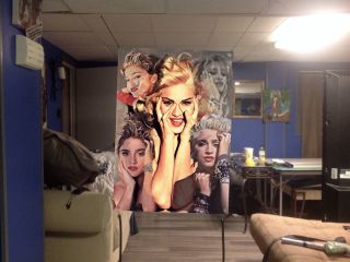 Huge 43x30 Madonna Vinyl Banner Poster Prince Wham Michael Jackson Lp Art.